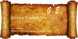 Gitta Elemér névjegykártya